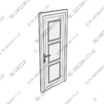 Front Exterior White Prehung Metal Plastic Door Manux 8661 3D SketchUp