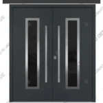 Gray Modern Double Doors Nova Inox S1 Steel Entry Gray Modern Double Doors Nova Inox S1 Steel Entry