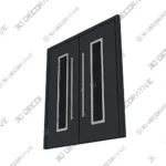 Gray Modern Double Doors Nova Inox S1 Steel Entry - 3D SketchUp Gray Modern Double Doors Nova Inox S1 Steel Entry 3D SketchUp