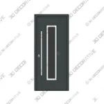 Gray Modern Steel Door Nova Inox S1 Prehung 3D Decorative