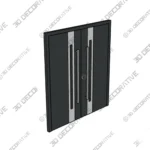 Gray Steel Double Doors Nova Inox S2 Modern Set- 3D Models Gray Steel Double Doors Nova Inox S2 Modern Set 3D Models