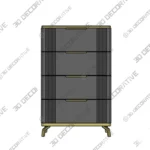 Living Room Storage Chest Glam Style Dresser with Drawers - 3D Decorative Living Room Storage Chest Glam Style Dresser with Drawers 3D Decorative