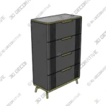 Living Room Storage Chest Glam Style Dresser with Drawers - 3D Models Living Room Storage Chest Glam Style Dresser with Drawers 3D Models