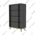 Living Room Storage Chest Glam Style Dresser with Drawers - 3D SketchUp Living Room Storage Chest Glam Style Dresser with Drawers 3D SketchUp