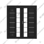 Manux 8088 Prehung Metal Plastic Double Front Entry Doors - 3D Decorative Manux 8088 Prehung Metal Plastic Double Front Entry Doors 3D Decorative