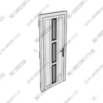 Metal Plastic White Composite Entry Door Manux 8112 3D Models