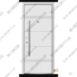 Modern Prehung Steel Door Stainless Front Entry