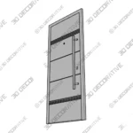 Modern Prehung Steel Door Stainless Front Entry 3D Decorative