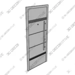 Modern Prehung Steel Door Stainless Front Entry 3D SketchUp