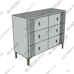 Modern Slate Top Storage Chest 16 Inch Horizontal Double Dresser - 3D Models Modern Slate Top Storage Chest 16 Inch Horizontal Double Dresser 3D Models
