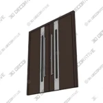 Nova Inox S2 Brown Double Door Prehung Steel Set 3D SketchUp