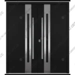 Nova Inox S2 Double Door Black Steel Prehung Set