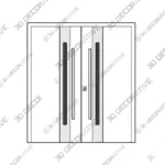 Nova Inox S2 Prehung White Steel Double Doors - 3D Decorative Nova Inox S2 Prehung White Steel Double Doors 3D Decorative