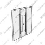 Nova Inox S2 Prehung White Steel Double Doors- 3D Models Nova Inox S2 Prehung White Steel Double Doors 3D Models
