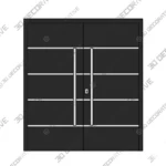 Nova Inox S3 Black Double Entry Door 3D Decorative