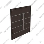 Nova Inox S3 Brown Double Entry Door - 3D Models Nova Inox S3 Brown Double Entry Door 3D Models