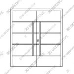 Nova Inox S3 White Double Entry Door 3D Decorative