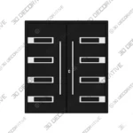 Nova Inox S4 Black Double Entry Door 3D Decorative