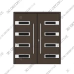Nova Inox S4 Brown Double Entry Door - 3D Decorative Nova Inox S4 Brown Double Entry Door 3D Decorative