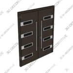 Nova Inox S4 Brown Double Entry Door - 3D Models Nova Inox S4 Brown Double Entry Door 3D Models