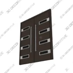 Nova Inox S4 Brown Double Entry Door - 3D SketchUp Nova Inox S4 Brown Double Entry Door 3D SketchUp 1