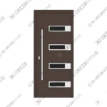 Nova Inox S4 Brown Steel Entry Door - 3D Decorative Nova Inox S4 Brown Steel Entry Door 3D Decorative