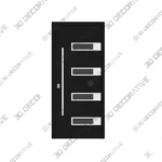 Nova Inox S4 Matte Black Security Entry Door - 3D Decorative Nova Inox S4 Matte Black Security Entry Door 3D Decorative