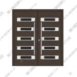 Nova Inox S5 Brown Double Entry Door - 3D Decorative Nova Inox S5 Brown Double Entry Door 3D Decorative