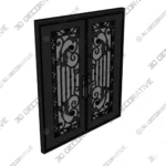 Nova Royal Geometric Art Deco Iron Door Style 006 3D Models
