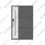 Nova Royal Renaissance Scroll Pivot Door Style 010 3D Decorative