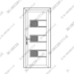 Prehung Armored White Composite Door Manux 8933 - 3D Decorative Prehung Armored White Composite Door Manux 8933 3D Decorative