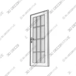 Prehung Fiberglass Door Frosted Glass Residential - 3D SketchUp Prehung Fiberglass Door Frosted Glass Residential 3D SketchUp