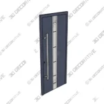 Prehung Steel Door Modern Entry with Stainless 3D Models
