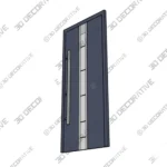 Prehung Steel Door Modern Entry with Stainless 3D SketchUp
