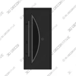 Prehung Steel Entry Door Stainless Accents Modern 3D Decorative