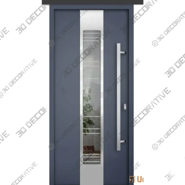 Prehung Steel Front Door Stainless Inserts Modern