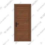 Prehung Walnut Metal Plastic Door Manux 8111 3D Decorative