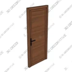 Prehung Walnut Metal Plastic Door Manux 8111 3D Models