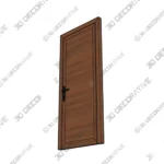 Prehung Walnut Metal Plastic Door Manux 8111 3D SketchUp