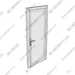 Prehung White Metal Plastic Door Manux 8111 3D Models