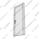 Prehung White Metal Plastic Door Manux 8111 3D SketchUp