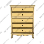 Retro Solid Wood Bedroom Storage Chest with Drawers 3D Decorative