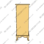 Retro Solid Wood Bedroom Storage Chest with Drawers 3D SketchUp