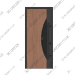 Ronex Asymmetric Steel Door Style 1077 - 3D Decorative Ronex Asymmetric Steel Door Style 1077 3D Decorative