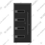 Ronex Modern Painted Steel Front Door Style 0131 3D Decorative