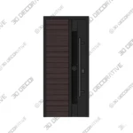 Ronex Modern Painted Steel Front Door Style 0162 3D Decorative