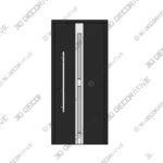 Steel Front Door Prehung with Stainless Inserts 3D Decorative