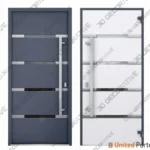 Steel Front Entry Door Prehung Stainless Modern