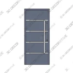 Steel Front Entry Door Prehung Stainless Modern 3D Decorative
