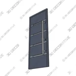 Steel Front Entry Door Prehung Stainless Modern 3D SketchUp